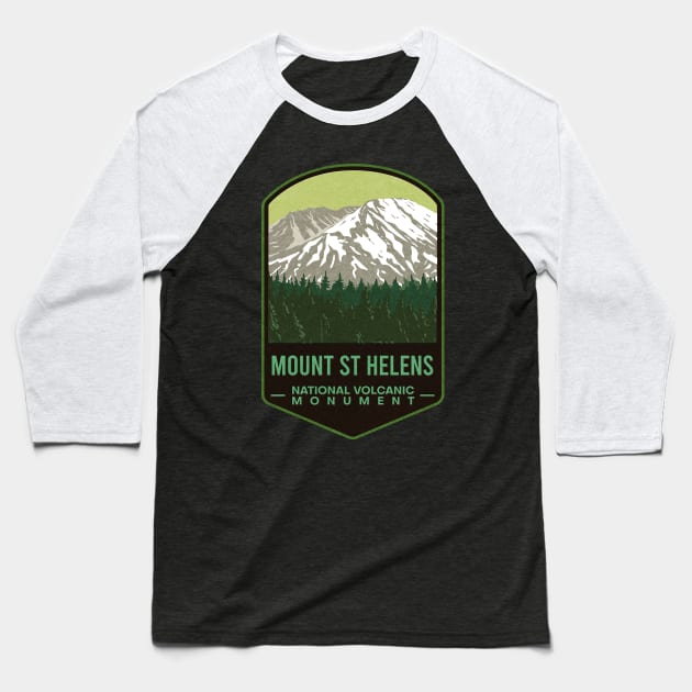 Mount St. Helens National Volcanic Monument Baseball T-Shirt by JordanHolmes